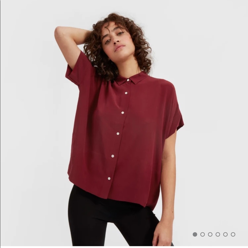 Everlane The Silk Short-Sleeve Square Shirt